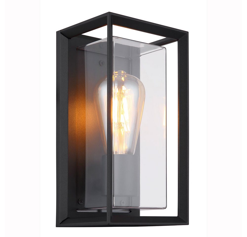 GLOBO LIGHTING Außen-Wandleuchte, Leuchtmittel nicht inklusive, Außenwandlampe Haustürleuchte Fassadenlampe Gartenlampe schwarz von GLOBO LIGHTING