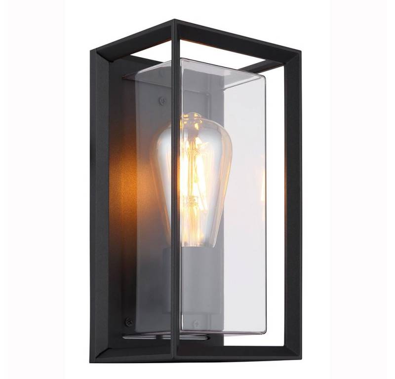 GLOBO LIGHTING Außen-Wandleuchte, Leuchtmittel nicht inklusive, Außenwandlampe Haustürleuchte Fassadenlampe Gartenlampe schwarz von GLOBO LIGHTING