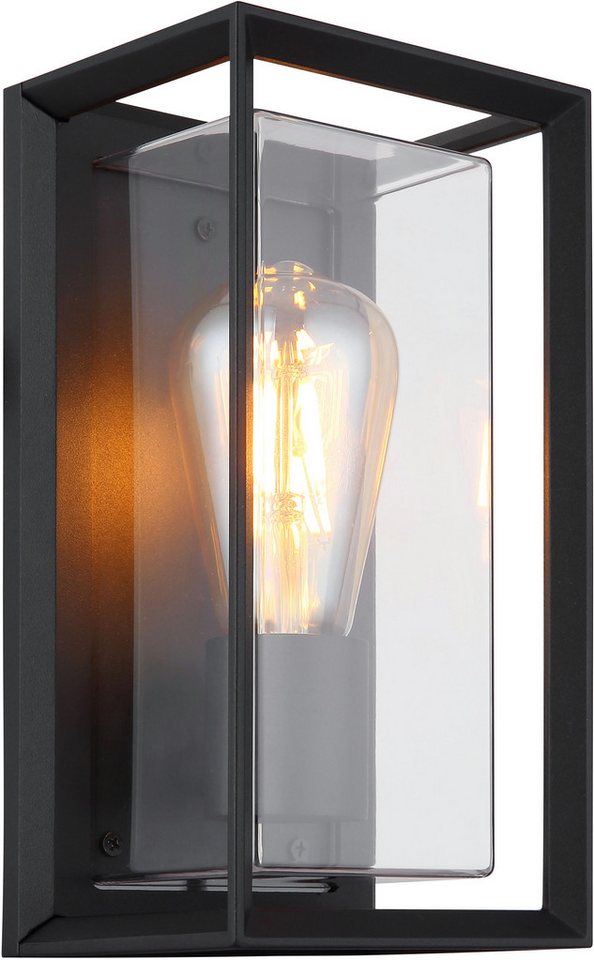 GLOBO LIGHTING Außen-Wandleuchte LOGANA, ohne Leuchtmittel, Außenlampe/schwarz/IP44/Terrasse/Wand von GLOBO LIGHTING