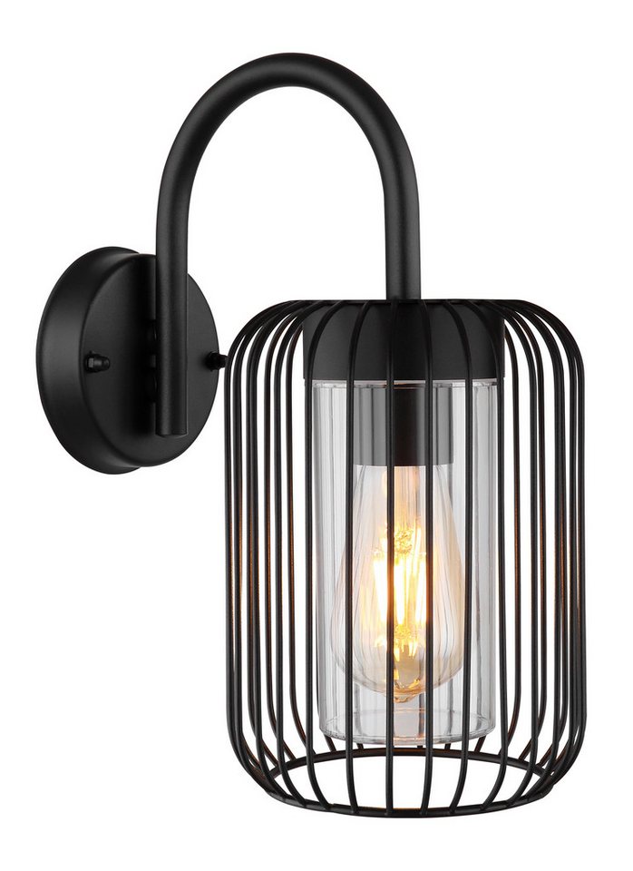 GLOBO LIGHTING Außen-Wandleuchte NINA, ohne Leuchtmittel, Außenlampe/Metallstäbe/Lichtschein: auf- und abwärts/IP44 von GLOBO LIGHTING