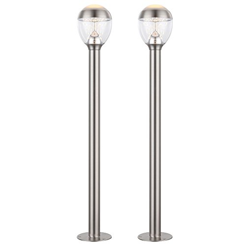 Außenleuchte Stehlampe Standleuchte Garten Edelstahl Sockelleuchte Außen, IP44, 1x LED 11W 750Lm warmweiß, DxH 15x99 cm, 2er Set Außenleuchte Stehlampe Standleuchte Garten Edelstahl Sockelleuchte Außen, IP44, 1x LED 11W 750Lm warmweiß, DxH 15x99 cm, 2er Set von GLOBO