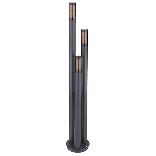 GLOBO Außenleuchte Stehlampe Wegeleuchte außen Gartenlampen dunkelanthrazit IP44, Edelstahl Kunststoff modern, 1x LED warmweiß, DxH 28x170cm von GLOBO