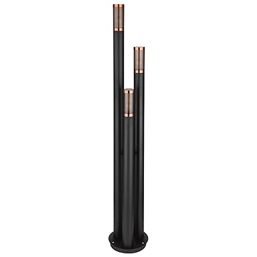 GLOBO Außenleuchte Stehlampe Wegeleuchte außen Gartenlampen schwarz IP44, Edelstahl Kunststoff modern, 1x LED warmweiß, DxH 28x170cm von GLOBO