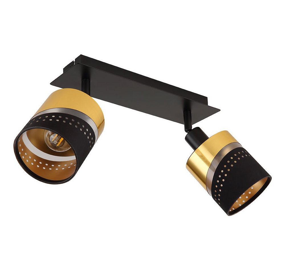 GLOBO LIGHTING Deckenleuchte, LED-Leuchtmittel fest verbaut, Deckenleuchte Deckenlampe Metall Schwarz-matt Gold 2 Flammig GLOBO LIGHTING Deckenleuchte, LED-Leuchtmittel fest verbaut, Deckenleuchte Deckenlampe Metall Schwarz-matt Gold 2 Flammig von GLOBO LIGHTING