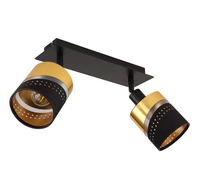 GLOBO LIGHTING Deckenleuchte, LED-Leuchtmittel fest verbaut, Deckenleuchte Deckenlampe Metall Schwarz-matt Gold 2 Flammig von GLOBO LIGHTING