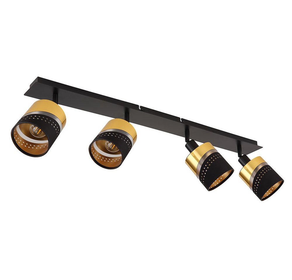 GLOBO LIGHTING Deckenleuchte, LED-Leuchtmittel fest verbaut, Deckenleuchte Deckenstrahler Schwarz Gold Spots verstellbar GLOBO LIGHTING Deckenleuchte, LED-Leuchtmittel fest verbaut, Deckenleuchte Deckenstrahler Schwarz Gold Spots verstellbar von GLOBO LIGHTING