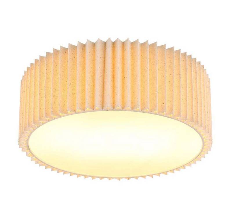GLOBO LIGHTING Deckenleuchte, Leuchtmittel nicht inklusive, Deckenleuchte Deckenlampe Wohnzimmerlampe Metall Weiß Textil Natur D von GLOBO LIGHTING
