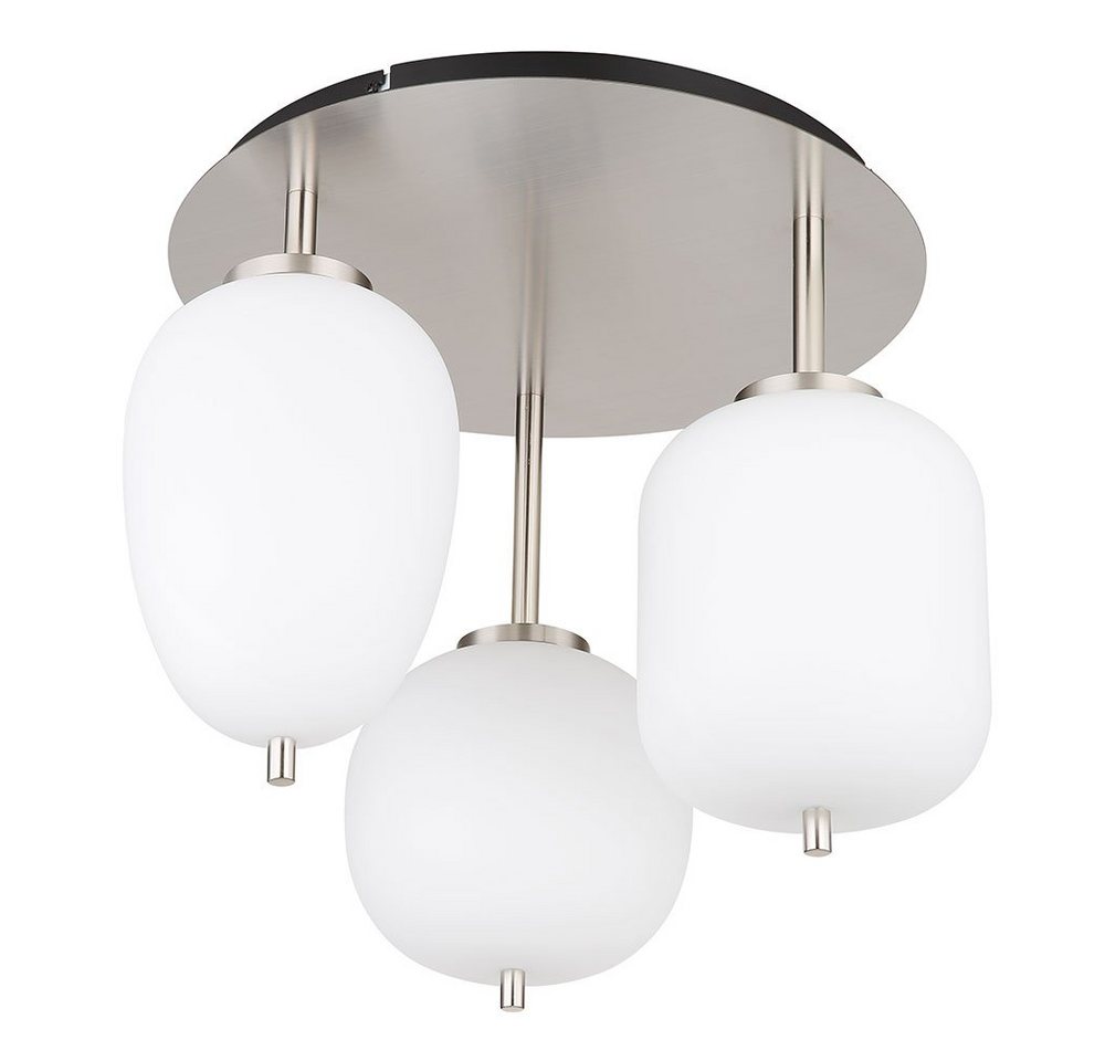GLOBO LIGHTING Deckenleuchte, Leuchtmittel nicht inklusive, Deckenleuchte Wohnzimmerlampe Deckenlampe Metall Glas Opal 3-Flammig GLOBO LIGHTING Deckenleuchte, Leuchtmittel nicht inklusive, Deckenleuchte Wohnzimmerlampe Deckenlampe Metall Glas Opal 3-Flammig von GLOBO LIGHTING