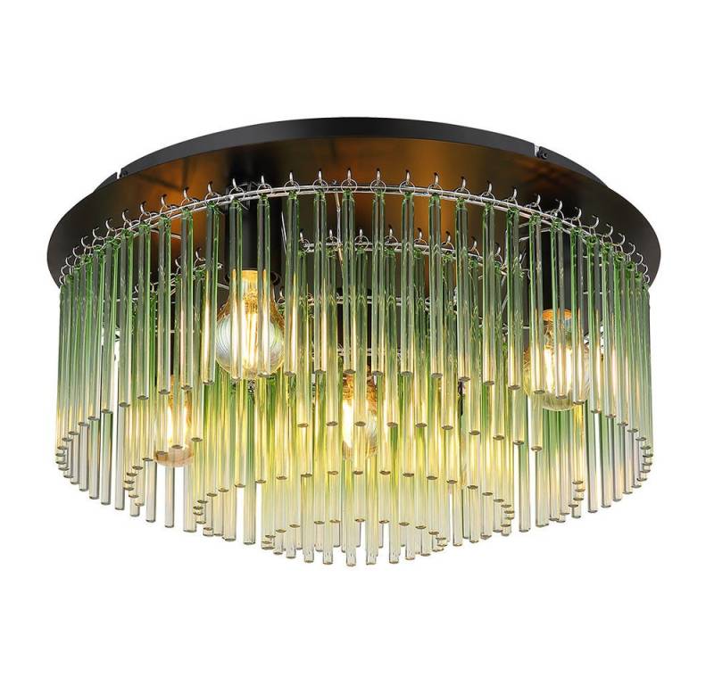 GLOBO LIGHTING Deckenleuchte, LED-Leuchtmittel fest verbaut, Wohnzimmerlampe Deckenleuchte Glasstäbe Metall Chrom Grün 5-Flammig GLOBO LIGHTING Deckenleuchte, LED-Leuchtmittel fest verbaut, Wohnzimmerlampe Deckenleuchte Glasstäbe Metall Chrom Grün 5-Flammig von GLOBO LIGHTING