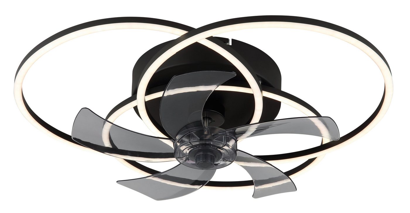 GLOBO LIGHTING Deckenleuchte ALIA, Dimmfunktion, Fernbedienung, Infrarot inkl., Memoryfunktion, Nachtlichtfunktion, Timerfunktion, Ventilatorfunktion, mehrere Helligkeitsstufen, LED fest integriert, warmweiß - kaltweiß, Deckenventilator, Deckenlampe, moderner Ventilator von GLOBO LIGHTING