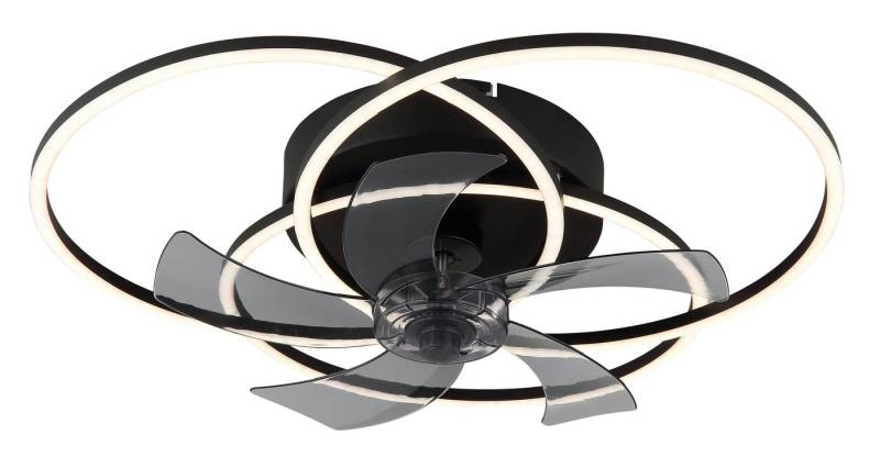 GLOBO LIGHTING Deckenleuchte ALIA, Dimmfunktion, Fernbedienung, Infrarot inkl., Memoryfunktion, Nachtlichtfunktion, Timerfunktion, Ventilatorfunktion, mehrere Helligkeitsstufen, LED fest integriert, warmweiß - kaltweiß, Deckenventilator, Deckenlampe, moderner Ventilator von GLOBO LIGHTING