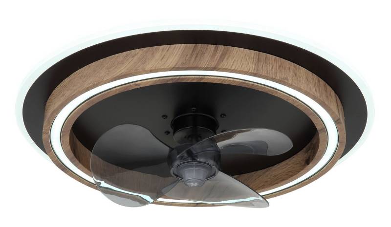 GLOBO LIGHTING Deckenleuchte BOZAN, Dimmfunktion, Fernbedienung, Infrarot inkl., Memoryfunktion, Timerfunktion, Ventilatorfunktion, mehrere Helligkeitsstufen, LED fest integriert, warmweiß - kaltweiß, Deckenventilator, Deckenlampe, moderner Ventilator, Holz Optik von GLOBO LIGHTING