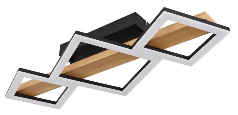 GLOBO LIGHTING LED Deckenleuchte DUSTIN, LED fest integriert, Warmweiß, Deckenlampe, Holz, unterschiedliche Quadrate, Wohnbereich von GLOBO LIGHTING