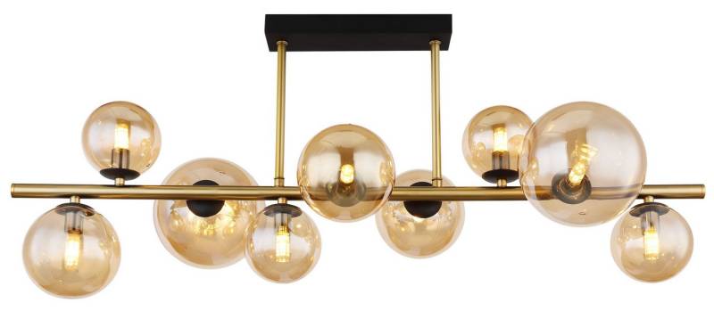 GLOBO LIGHTING Deckenleuchte Deckenleuchte Wohnzimmer LED Deckenlampe Deckenstrahler Amber Kugeln, Glaskugeln, LED wechselbar, Warmweiß, Messing Farben von GLOBO LIGHTING