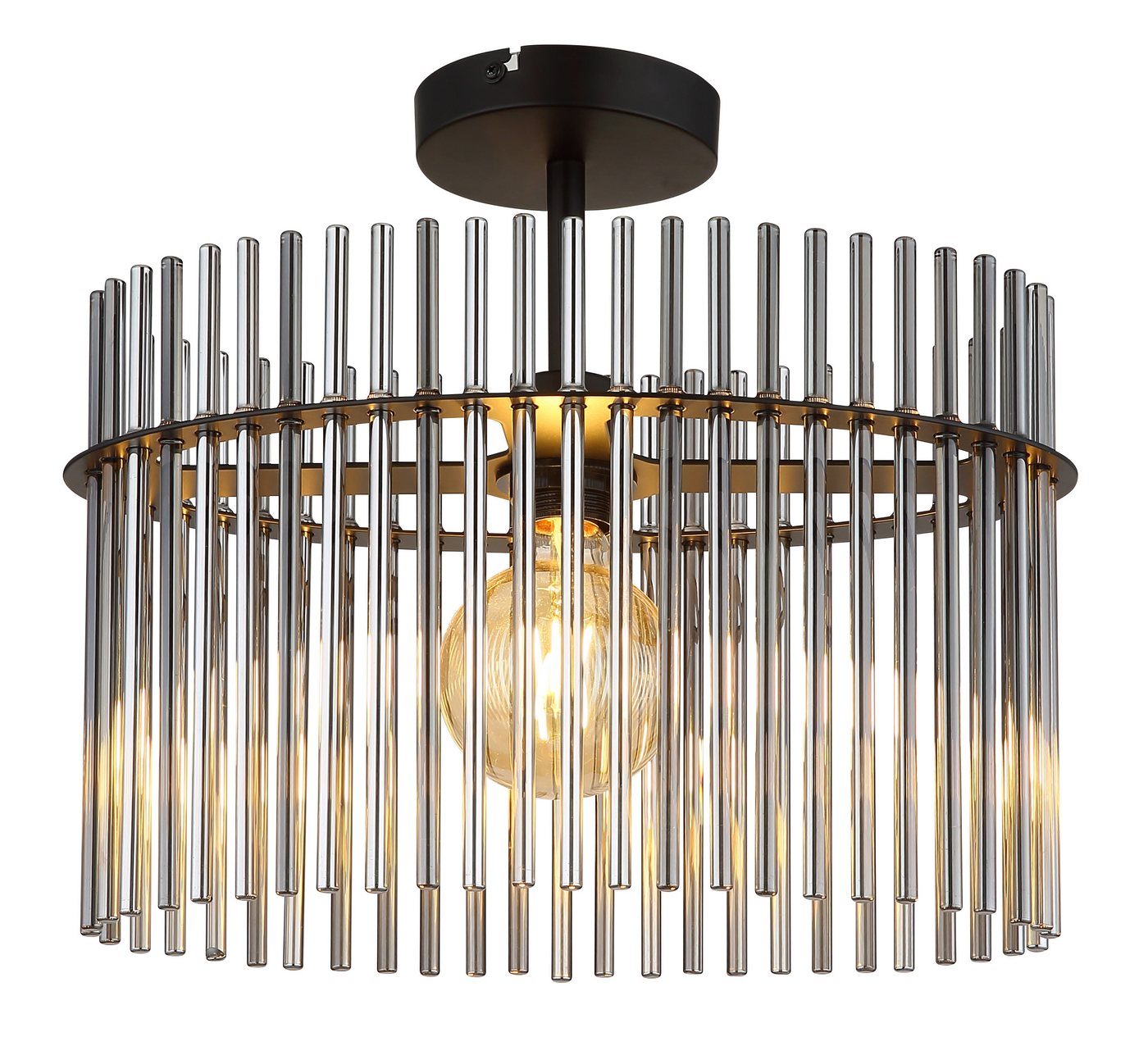 GLOBO LIGHTING Deckenleuchte GORLEY, ohne Leuchtmittel, Deckenlampe Glasstäbe rauchfarben LxBxH: 400x220x340mm von GLOBO LIGHTING