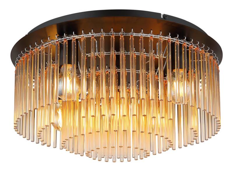 GLOBO LIGHTING Deckenleuchte GORLEY, ohne Leuchtmittel, Deckenleuchte/Glasstäbe/Glas amber/Wohnzimmer/Esszimmer von GLOBO LIGHTING