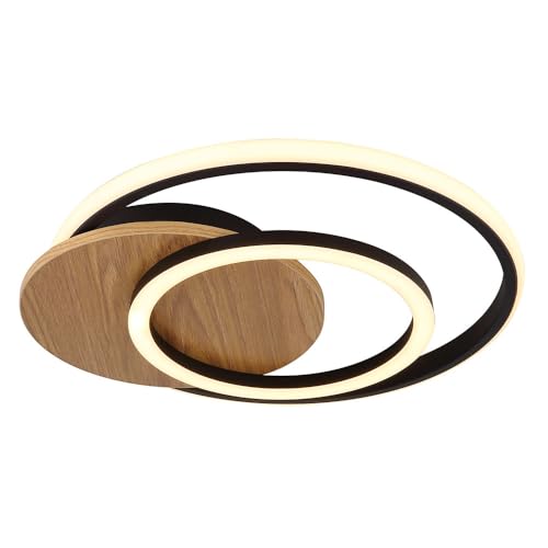 GLOBO Deckenleuchte Holz Designleuchte Ringe schwarz MDF Wohnzimmerleuchte schwarz natur, LED 24W 1100Lm warmweiß, LxBxH 38x36x6,5 cm GLOBO Deckenleuchte Holz Designleuchte Ringe schwarz MDF Wohnzimmerleuchte schwarz natur, LED 24W 1100Lm warmweiß, LxBxH 38x36x6,5 cm von GLOBO