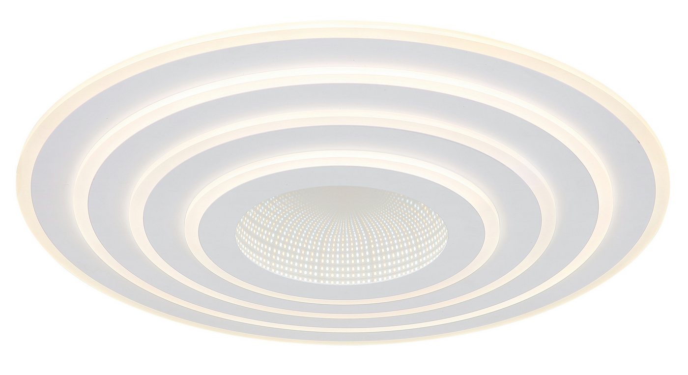 GLOBO LIGHTING Deckenleuchte JOCELYN, Dimmfunktion, Fernbedienung, Infrarot inkl., Memoryfunktion, Nachtlichtfunktion, mehrere Helligkeitsstufen, LED fest integriert, warmweiß - kaltweiß, Deckenlampe Wohnzimmer-Leuchte Schlafzimmer-Leuchte Flur Küche von GLOBO LIGHTING