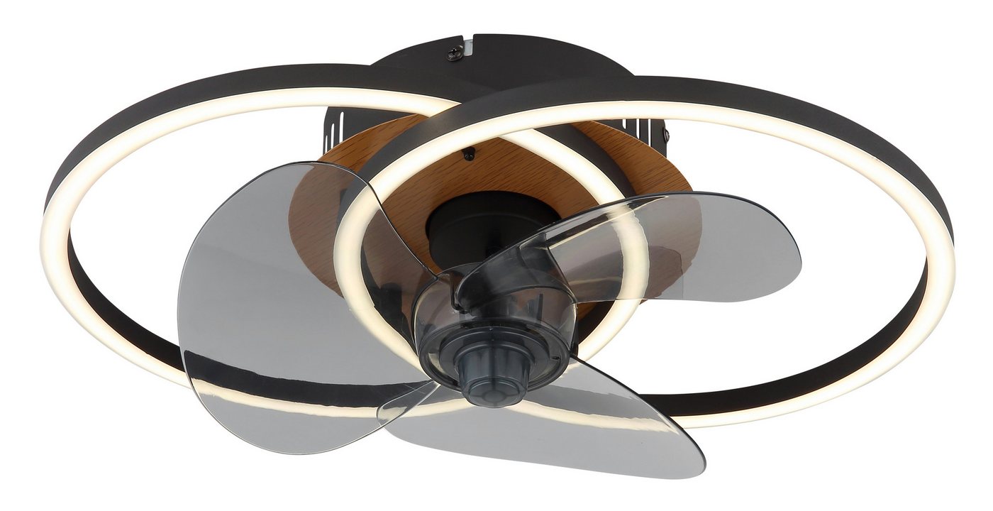 GLOBO LIGHTING Deckenleuchte KAREN Deckenventilator Metall schwarz matt, CCT - über Fernbedienung, Dimmfunktion, Farbsteuerung, Memory, nach Trennung vom Netz, Memoryfunktion, Timerfunktion, Ventilatorfunktion, dimmbar über Fernbedienung, LED fest integriert, LED, Kaltweiß, Neutralweiß, Warmweiß, Deckenlampe, Ventilator GLOBO LIGHTING Deckenleuchte KAREN Deckenventilator Metall schwarz matt, CCT - über Fernbedienung, Dimmfunktion, Farbsteuerung, Memory, nach Trennung vom Netz, Memoryfunktion, Timerfunktion, Ventilatorfunktion, dimmbar über Fernbedienung, LED fest integriert, LED, Kaltweiß, Neutralweiß, Warmweiß, Deckenlampe, Ventilator von GLOBO LIGHTING