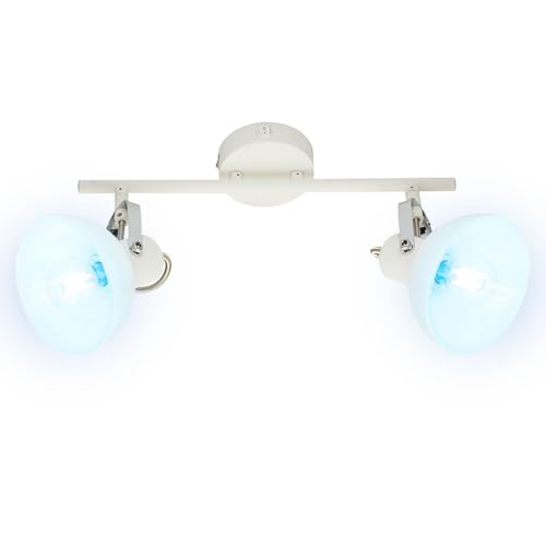 GLOBO Deckenleuchte schwenkbar Deckenstrahler Glas weiß Deckenlampe Chrom, Schalter, Fernbedienung dimmbar, 2x RGB LED 4,8W 470Lm warmweiß, L 35 cm GLOBO Deckenleuchte schwenkbar Deckenstrahler Glas weiß Deckenlampe Chrom, Schalter, Fernbedienung dimmbar, 2x RGB LED 4,8W 470Lm warmweiß, L 35 cm von GLOBO