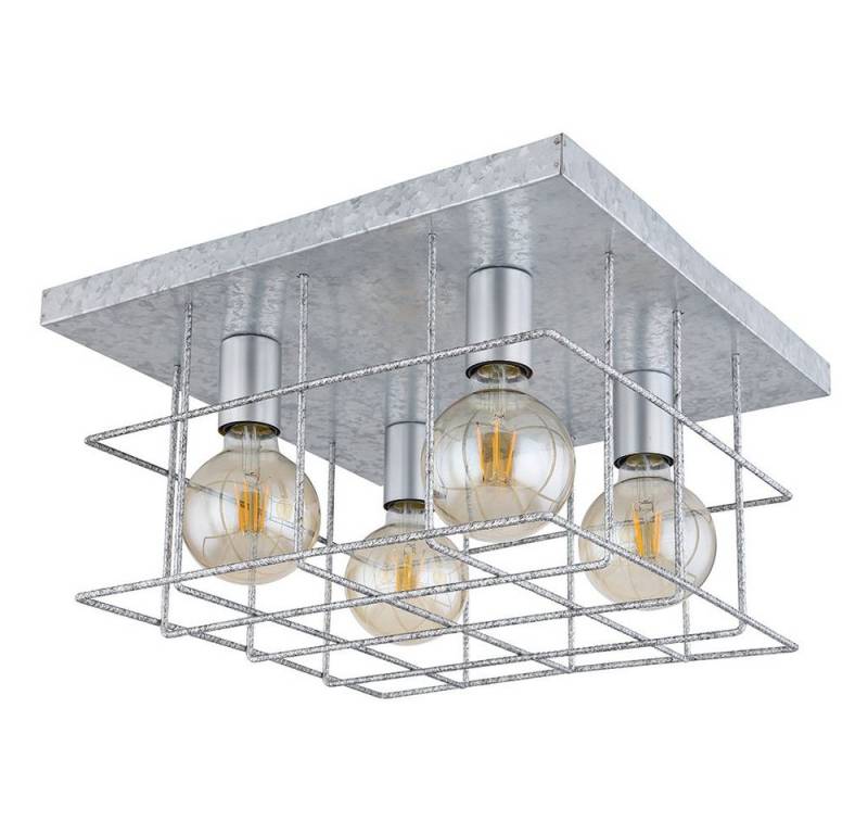 GLOBO LIGHTING Deckenspot, Leuchtmittel nicht inklusive, Deckenleuchte Esszimmerlampe 4 Flammig Gitterschirm Metall L 40 cm von GLOBO LIGHTING