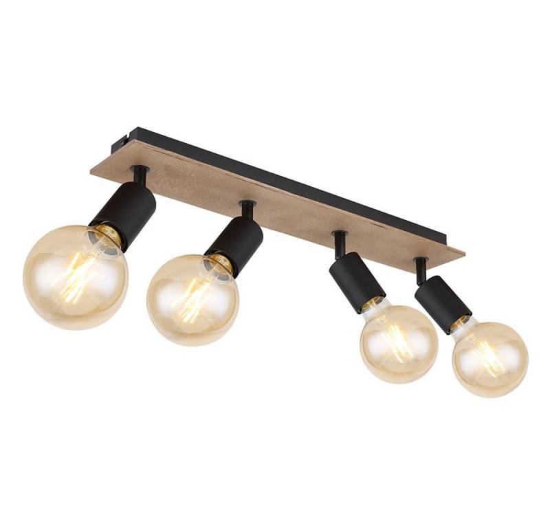 GLOBO LIGHTING Deckenspot, Leuchtmittel nicht inklusive, Deckenstrahler Spotleuchte Esszimmerlampe beweglich Holz schwarz von GLOBO LIGHTING
