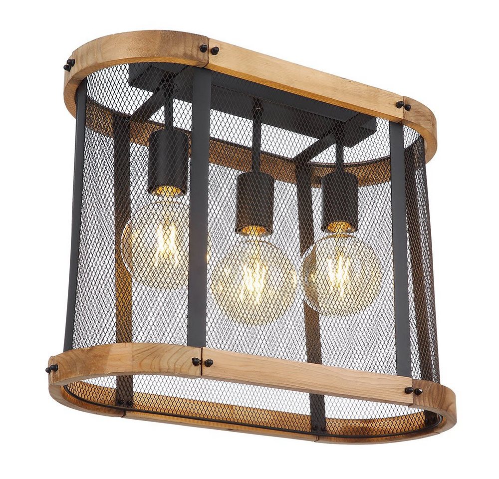 GLOBO LIGHTING Deckenleuchte, Leuchtmittel nicht inklusive, Deckenlampe Wohnzimmerleuchte 3 flammig Holzleuchte Industrial GLOBO LIGHTING Deckenleuchte, Leuchtmittel nicht inklusive, Deckenlampe Wohnzimmerleuchte 3 flammig Holzleuchte Industrial von GLOBO LIGHTING