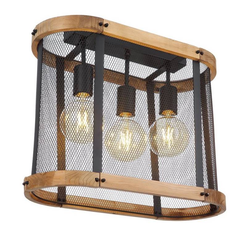 GLOBO LIGHTING Deckenleuchte, Leuchtmittel nicht inklusive, Deckenlampe Wohnzimmerleuchte 3 flammig Holzleuchte Industrial GLOBO LIGHTING Deckenleuchte, Leuchtmittel nicht inklusive, Deckenlampe Wohnzimmerleuchte 3 flammig Holzleuchte Industrial von GLOBO LIGHTING
