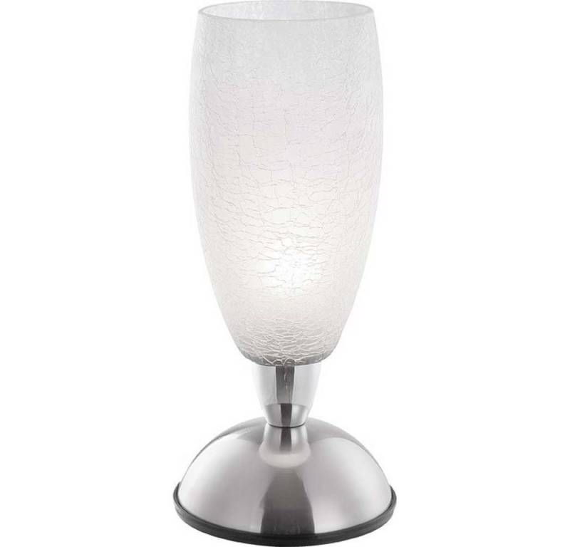 GLOBO LIGHTING Dekolicht, Leuchtmittel nicht inklusive, Tisch Lampe Chrom Touch Dimmer Wohn Schlaf Zimmer Crackle Glas Leuchte von GLOBO LIGHTING