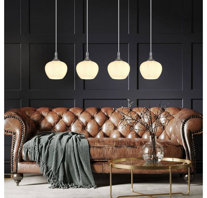 GLOBO LIGHTING Hängeleuchte, Leuchtmittel nicht inklusive, Hängeleuchte Pendelleuchte Esszimmerlampe 4-Flammig Glas weiß GLOBO LIGHTING Hängeleuchte, Leuchtmittel nicht inklusive, Hängeleuchte Pendelleuchte Esszimmerlampe 4-Flammig Glas weiß von GLOBO LIGHTING