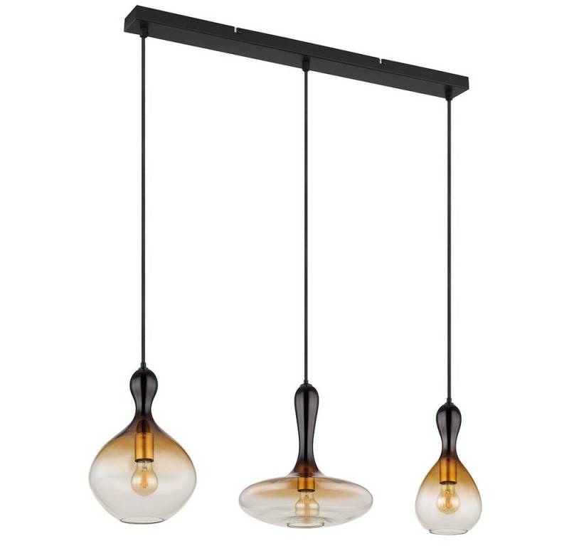 GLOBO LIGHTING Hängeleuchte, Leuchtmittel nicht inklusive, Pendellampe Hängelampe Esstischlampe Glas amber klar 3 flammig H 120cm von GLOBO LIGHTING