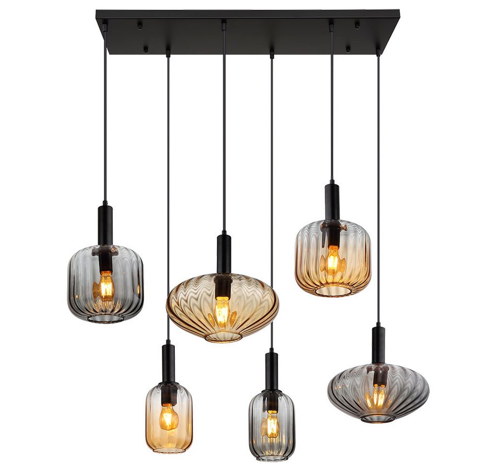 GLOBO LIGHTING Hängeleuchte, Leuchtmittel nicht inklusive, Pendelleuchte Hängelampe Esszimmerlampe 6-Flammig Glas Deckenleuchte GLOBO LIGHTING Hängeleuchte, Leuchtmittel nicht inklusive, Pendelleuchte Hängelampe Esszimmerlampe 6-Flammig Glas Deckenleuchte von GLOBO LIGHTING