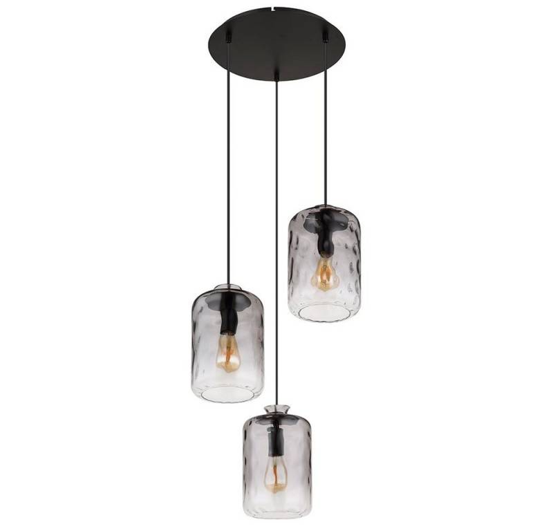 GLOBO LIGHTING Hängeleuchte, Leuchtmittel nicht inklusive, Pendelleuchte Hängelampe Esszimmerlampe Deckenleuchte Glas Rauchfarbe von GLOBO LIGHTING