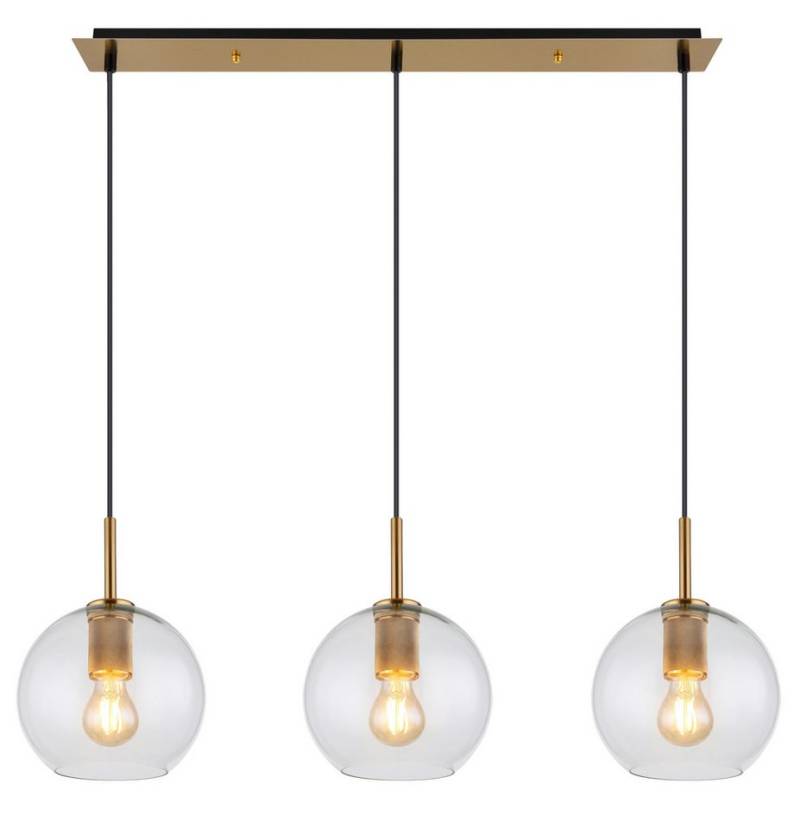 GLOBO LIGHTING Hängeleuchte ADARA, ohne Leuchtmittel, Hängelampe/messingfarben/Glas klar/ Höhe kürzbar/Wohnzimmer von GLOBO LIGHTING
