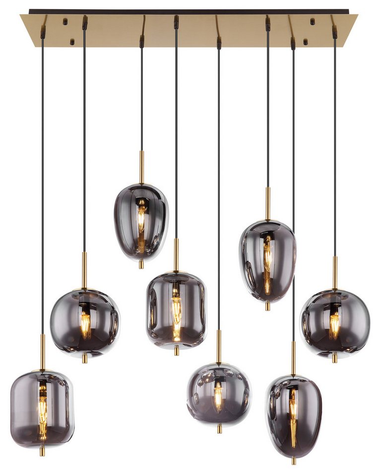 GLOBO LIGHTING Hängeleuchte BLACKY I, ohne Leuchtmittel, Hängelampe/Pendelleuchte/Glas rauchfarben/unterschiedliche Gläser von GLOBO LIGHTING