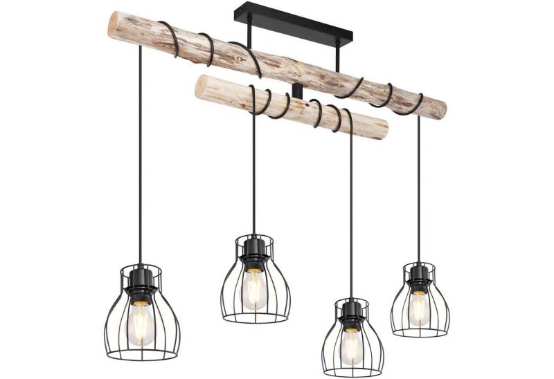GLOBO LIGHTING Hängeleuchte Deckenleuchte Wohnzimmer Hängelampe Esszimmer Holz Balken 15326-4D von GLOBO LIGHTING