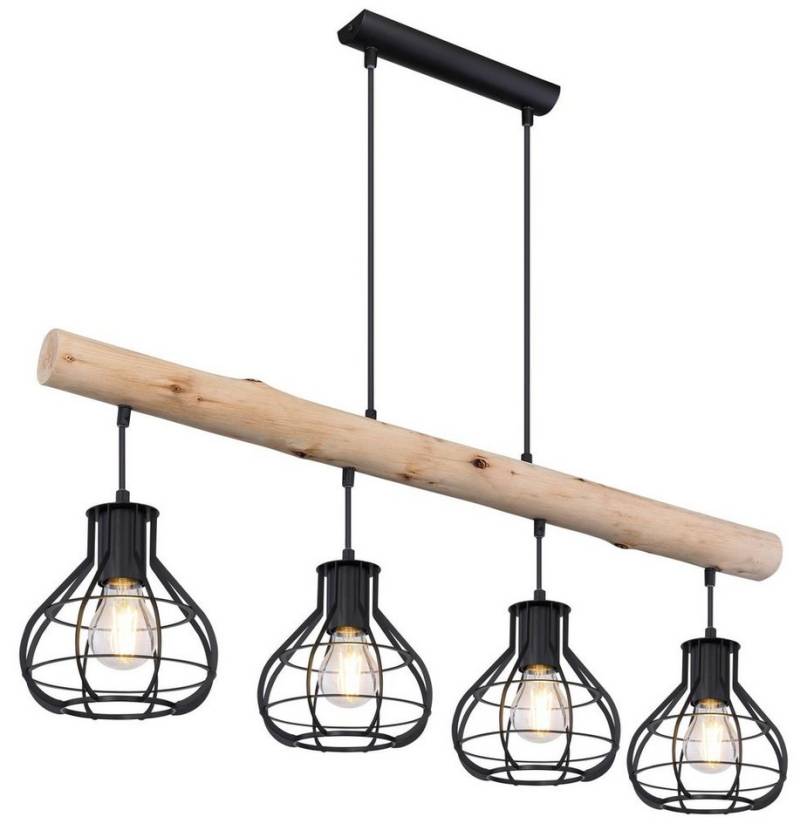 GLOBO LIGHTING Hängeleuchte Hängelampe Esszimmer Holz Balken Hängeleuchte Pendellampe Schwarz von GLOBO LIGHTING