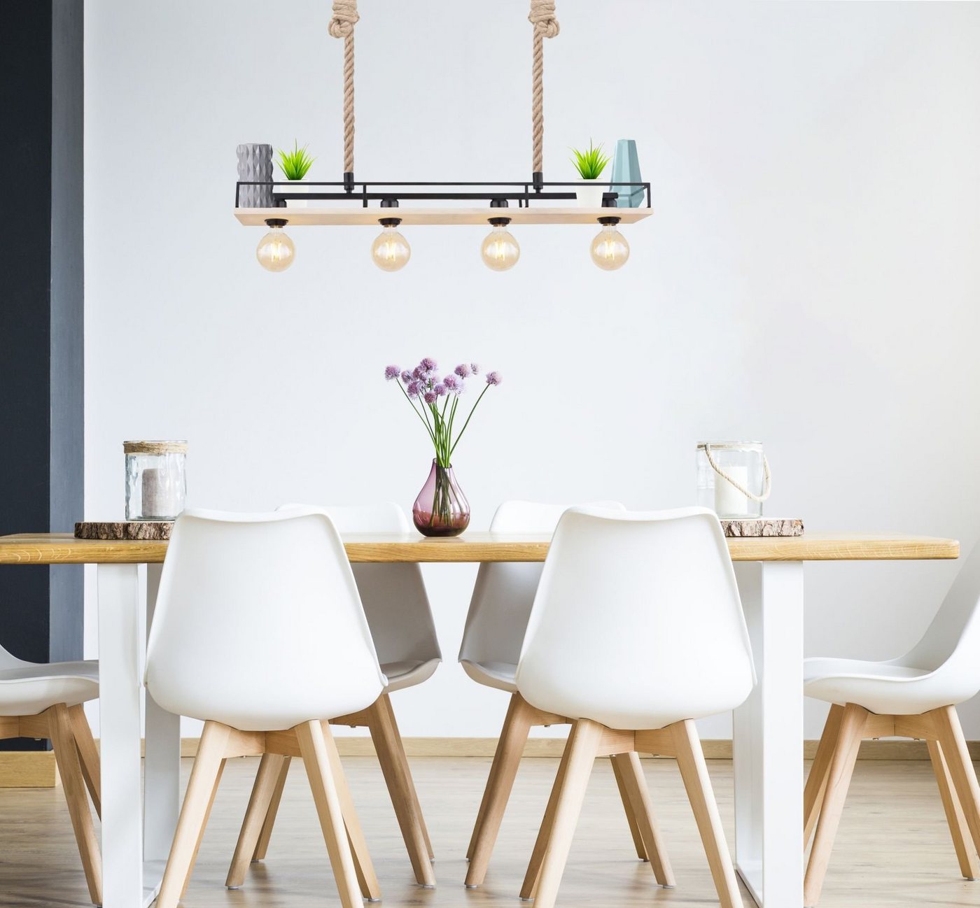 GLOBO LIGHTING Hängeleuchte Hängeleuchte Esszimmer Hängelampe Pendelleuchte Holz Hanfseil 15458-4H GLOBO LIGHTING Hängeleuchte Hängeleuchte Esszimmer Hängelampe Pendelleuchte Holz Hanfseil 15458-4H von GLOBO LIGHTING