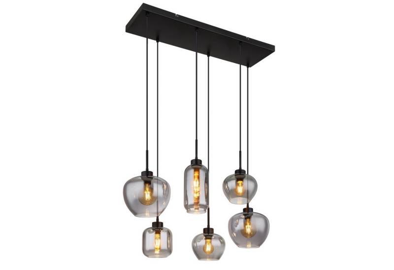 GLOBO LIGHTING Hängeleuchte Hängeleuchte Esszimmer Hängelampe Rauchglas Pendelleuchte Wohnzimmer von GLOBO LIGHTING