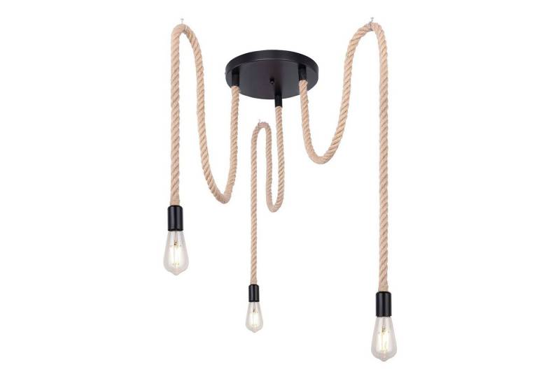 GLOBO LIGHTING Hängeleuchte Hängeleuchte Esszimmer Hängelampe Wohnzimmer Pendelleuchte braun, Hanf, modern, 3 flammig, ohne Leuchtmittel, Lichtfarbe ist abhängig vom Leuchtmittel, Pendellampe von GLOBO LIGHTING