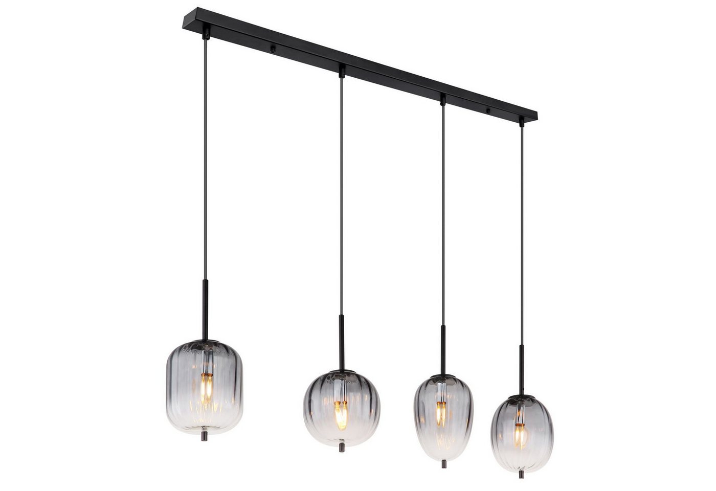 GLOBO LIGHTING Hängeleuchte Hängeleuchte Esszimmer Rauch Glas Hängelampe Wohnzimmer 4-flammig von GLOBO LIGHTING
