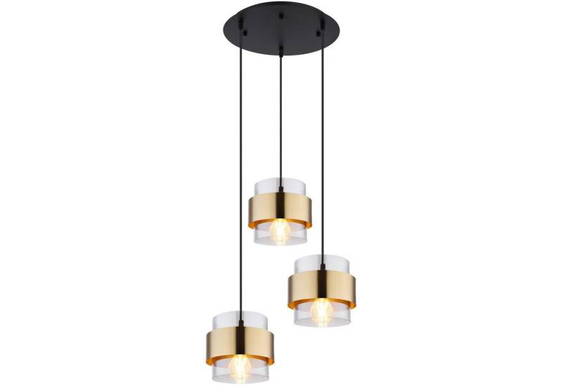 GLOBO LIGHTING Hängeleuchte Hängeleuchte Hängelampe Wohnzimmer Glas Metall schwarz 3 Flammig, flammig, Glas, Rauchglas, ohne Leuchtmittel, Lichtfarbe ist abhängig vom Leuchtmittel, Pendellampe von GLOBO LIGHTING