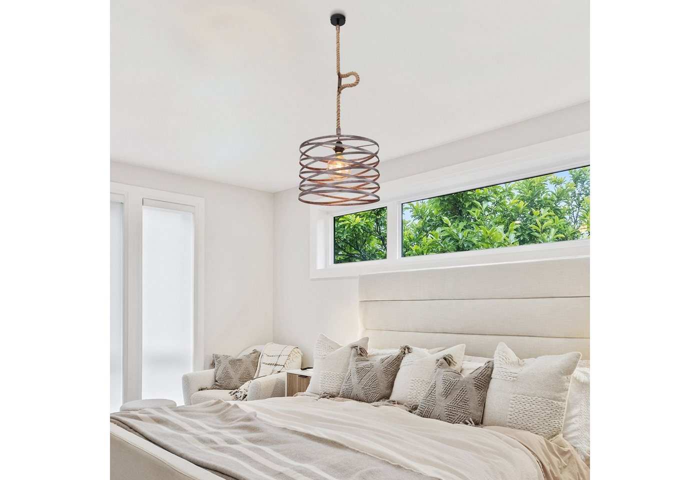 GLOBO LIGHTING Hängeleuchte Hängeleuchte Hängelampe Wohnzimmer Pendelleuchte Metall Rost Seil GLOBO LIGHTING Hängeleuchte Hängeleuchte Hängelampe Wohnzimmer Pendelleuchte Metall Rost Seil von GLOBO LIGHTING