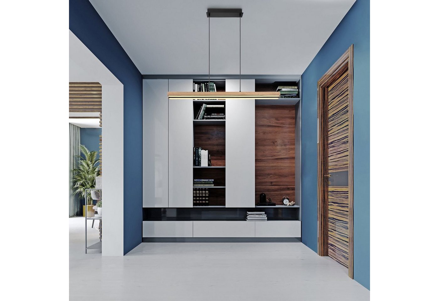 GLOBO LIGHTING Hängeleuchte Hängeleuchte LED Esszimmer Hängelampe Pendelleuchte Holz Optik von GLOBO LIGHTING