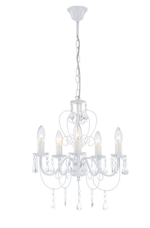 GLOBO LIGHTING Hängeleuchte Hängeleuchte Pendelleuchte Wohnzimmer Hängelampe Kronleuchter weiß von GLOBO LIGHTING