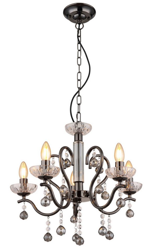 GLOBO LIGHTING Hängeleuchte Kronleuchter Wohnzimmer Rauchglas Kristall Hängelampe 5-flammig GLOBO LIGHTING Hängeleuchte Kronleuchter Wohnzimmer Rauchglas Kristall Hängelampe 5-flammig von GLOBO LIGHTING
