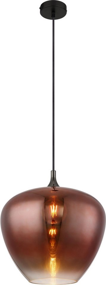 GLOBO LIGHTING Hängeleuchte MAXY, ohne Leuchtmittel, Hängelampe/Pendell./Glas kupferfarben/klar verlaufend/Höhe kürzbar von GLOBO LIGHTING