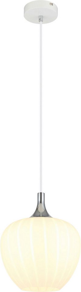 GLOBO LIGHTING Hängeleuchte MAXY, ohne Leuchtmittel, Hängelampe/Pendelleuchte/Glas opal/Glas Dekorillen/weiß/Höhe kürzbar von GLOBO LIGHTING