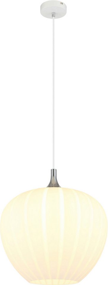 GLOBO LIGHTING Hängeleuchte MAXY, ohne Leuchtmittel, Hängelampe/Pendelleuchte/Glas opal/Höhe kürzbar/Glas Dekorillen von GLOBO LIGHTING