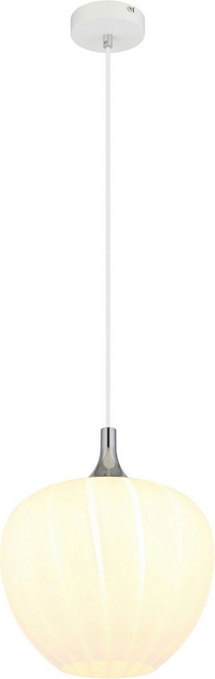 GLOBO LIGHTING Hängeleuchte MAXY, ohne Leuchtmittel, Hängelampe/Pendelleuchte/weiß/Glas opal/ Dekorillen von GLOBO LIGHTING